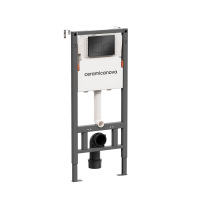 Система инсталляции для унитазов CERAMICANOVA Balance с кнопкой смыва Square, цвет черный матовый, с креплениями, арт. CN121002MB - Gidratop.ru изображение