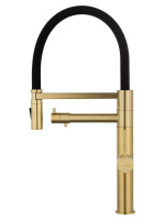 Смеситель для кухни с гибким изливом и подключением фильтра WONZON & WOGHAND, Брашированное золото (WW-88458007-BG) - Gidratop.ru изображение