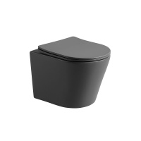 Унитаз подвесной Piatti VT1-11SMA, цвет антрацит матовый, ультратонкое soft-close сиденье - Gidratop.ru изображение