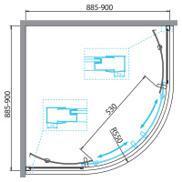Душевой уголок BelBagno DUE-R-2-90-P-Cr - Gidratop.ru изображение