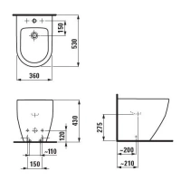 Биде Laufen Pro New 8.3295.2.000.302.1, напольное - Gidratop.ru изображение