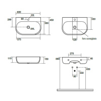 Раковина 60х45 см, 1 отв., подвесная/накладная, цвет: чёрный матовый - Gidratop.ru изображение