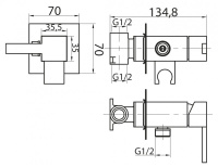 CZR-DA2-01 Смеситель для душа и гигиенического душа со штуцером с держателем, хром - Gidratop.ru изображение
