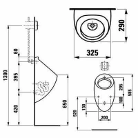 Писсуар Laufen Alessi 8.4097.5.400.000.1 без крышки, без мухи - Gidratop.ru изображение