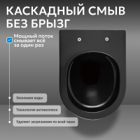 Унитаз ABBER Bequem AC1103MB подвесной черный матовый, безободковый - Gidratop.ru изображение