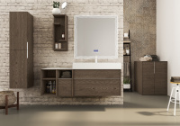 Зеркало с LED подстветкой, К6500, сенсорным выключателем Touch System, системой антизапотевания, с радио и реверсивнаятчиком температуры 45063, 90x90 см - Gidratop.ru изображение