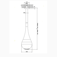 Gessi Goccia верхний душ для потолочного крепления каплевидной формы, с инд.высотой (490-2100мм), цвет: хром - Gidratop.ru изображение