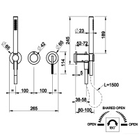 GESSI INGRANAGGIO смеситель встраиваемый, однорычажный, с переключателем на 2 положения, держатель с подводом воды, ручн душ, шланг 1500 мм, цвет хром - Gidratop.ru изображение