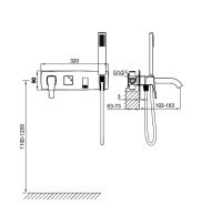 Смеситель для ванны встраиваемый WONZON & WOGHAND FLEX, Темный графит (WW-88889072-BGM) - Gidratop.ru изображение