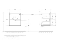 PIETRA MINI База под раковину подвесная с двумя выкатными ящиками PIETRA MINI-500-2C-SO-BL, Bianco Lucido 494x395x535 - Gidratop.ru изображение
