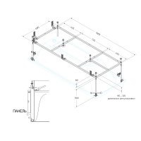 Металлический каркас для акриловой ванны CEZARES EMP-180-80-MF-R - Gidratop.ru изображение