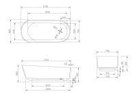 Прозрачная ванна ABBER Kristall AT9706Saphir синяя - Gidratop.ru изображение