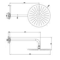 GESSI INCISO верхний душ настенная, шарнирная на 1/2,  Oslash;300мм, цвет: brushed brass pvd - Gidratop.ru изображение