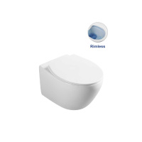 Унитаз подвесной Felice VT1-25 безободковый, цвет белый, ультратонкое soft-close сиденье - Gidratop.ru изображение