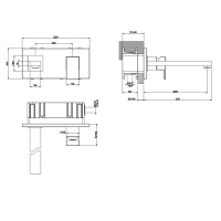Gessi Rettangolo встраиваемый однорычажный смеситель, излив 206мм(внешние части), цвет: черный - Gidratop.ru изображение