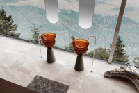 Раковина отдельностоящая прозрачная ABBER Kristall AT2703Black-Opal черный/коричневый - Gidratop.ru изображение