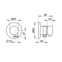 Вентиль запорный Keuco IXMO 59557371201 на 2 потребителя, с выводом для шланга и держателем лейки, черный матовый - Gidratop.ru изображение
