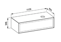 Тумба под раковину Laufen New Classic 117.5 х 45.5 х 34.5 см, 4.0608.2.085.627.1, подвесная, серый, отверстие справа - Gidratop.ru изображение