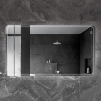 Зеркало с лазерной гравировкой, контурной подсветкой и сенсорным выключателем CZR-SPC-DUET-1400-800-LED-TCH, 12V, 220-240V, 1400x800x30 - Gidratop.ru изображение