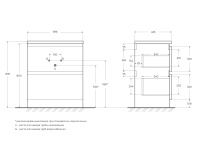 ALBANO База под раковину напольная с двумя выкатными ящиками, Bianco Lucido, 700x450x810, ALBANO-700-2C-PIA-BL - Gidratop.ru изображение