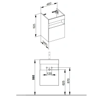 Тумба под раковину Keuco Stageline 32822290001, 46 см, петли слева, цвет инокс матовый - Gidratop.ru изображение