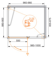 Душевой уголок CEZARES VERONA-W-AH-1-100/90-P-Cr-R - Gidratop.ru изображение