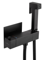 Смеситель с гигиеническим душем и термостатом встраиваемый WONZON & WOGHAND, Черный матовый (WW-88819903-MB) - Gidratop.ru изображение