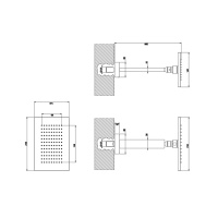 Gessi Rettangolo верхний душ для потолочного крепления 216x140мм, высота 270мм, цвет: черный - Gidratop.ru изображение