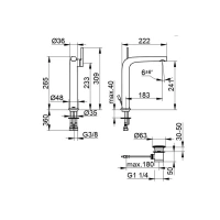 Смеситель Keuco Edition 400 51502010002 для раковины, с донным клапаном, цвет хром - Gidratop.ru изображение