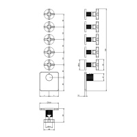 GESSI INCISO встраиваемый термостатический смеситель на 5 источников, резьба 3/4 (внешние части), цвет: nero XL - Gidratop.ru изображение