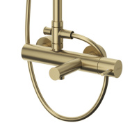 LEAF-CVDA-30-L-SR Душевая стойка телескопическая, с изливом с верхним и ручным душем, верхний душ диаметр 230 мм АБС пластик, исполнение Sunrise - Gidratop.ru изображение