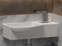 Умывальник подвесной прямоугольный  с крепежом (чаша слева, отверстие под смеситель справа) Element 400x220x120мм - Gidratop.ru изображение