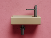 Умывальник подвесной прямоугольный (чаша слева, отверстие под смеситель справа) цвет капучино матовый Element 407x217x100 - Gidratop.ru изображение