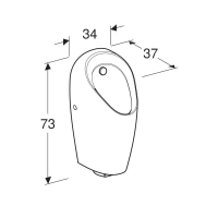 Писсуар Geberit Selva 116.084.00.1, со встроенным управлением, питание от генератора - Gidratop.ru изображение