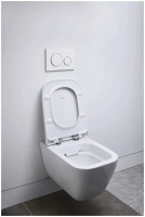 Подвесной безободковый унитаз Geberit Smyle 500.683.01.2 Square, крышка микролифт, белый (аналог 500.683.01.1) - Gidratop.ru изображение