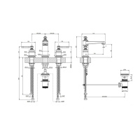 GESSI VENTI20 смеситель для раковины на 3 отверстия, высота излива 98 мм., в комплекте с донным клапаном, цвет Copper Brushed PVD - Gidratop.ru изображение