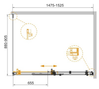 Душевой уголок CEZARES STYLUS-SOFT-AH-1-150/90-C-Cr - Gidratop.ru изображение