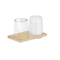 Держатель Keuco Edition 11 11153039000, со стаканом и дозатором для жидкого мыла, цвет бронза шлифованная - Gidratop.ru изображение