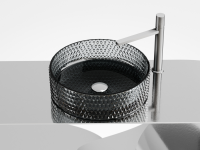 Умывальник чаша накладная круглая (цвет черный) Cristal 360x360x112мм - Gidratop.ru изображение