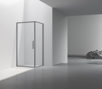 Душевой уголок Slim 8mm VSR-4SLP9090CLGM, 900*900, вороненая сталь, стекло прозрачное - Gidratop.ru изображение