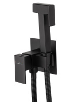 Смеситель с гигиеническим душем встраиваемый WONZON & WOGHAND, Черный матовый (WW-88829903-MB) - Gidratop.ru изображение