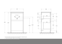 KRAFT 39 База под раковину напольная с фрезерованными ручками по всей длине фасада с двумя выкатными ящиками, Bianco Opaco, 505х390x840, KRAFT39-500/390-2C-PIA-BO - Gidratop.ru изображение