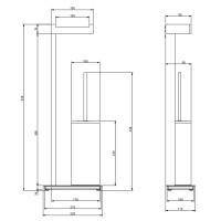 GESSI  INVERSO ACCESSORIES напольный держатель для туалетной бумаги и ершик, белый, цвет: Warm Bronze Br PVD - Gidratop.ru изображение