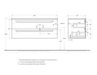 ECO-CER-N База под раковину подвесная с двумя выкатными ящиками, правосторонняя, Bianco Lucido, 1200x457x500, ECO-CER-N-1200-2C-SO-BL-R - Gidratop.ru изображение