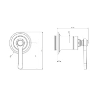 GESSI VENTI20 смеситель встраиваемый, однорычажный, внешняя часть, цвет Finox Brushed Nickel - Gidratop.ru изображение