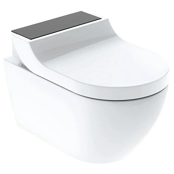 Электронный унитаз Geberit AquaClean Tuma Comfort 146.294.SJ.1 с крышкой-биде, панель черное стекло