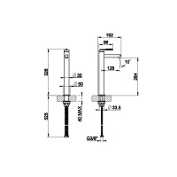 Gessi Ingranaggio смеситель для раковины высокий с коротким изливом. Без донного клапана, цвет: хром - Gidratop.ru изображение