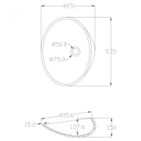 Раковина накладная ABBER Stein AS2616 белая матовая - Gidratop.ru изображение