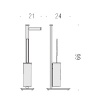 Colombo Units Напольная стойка с держателем т/б и ершом, DX, цвет: хром - Gidratop.ru изображение