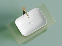 Умывальник чаша накладная прямоугольная (цвет Белый Матовый) Element 500x359x145мм - Gidratop.ru изображение